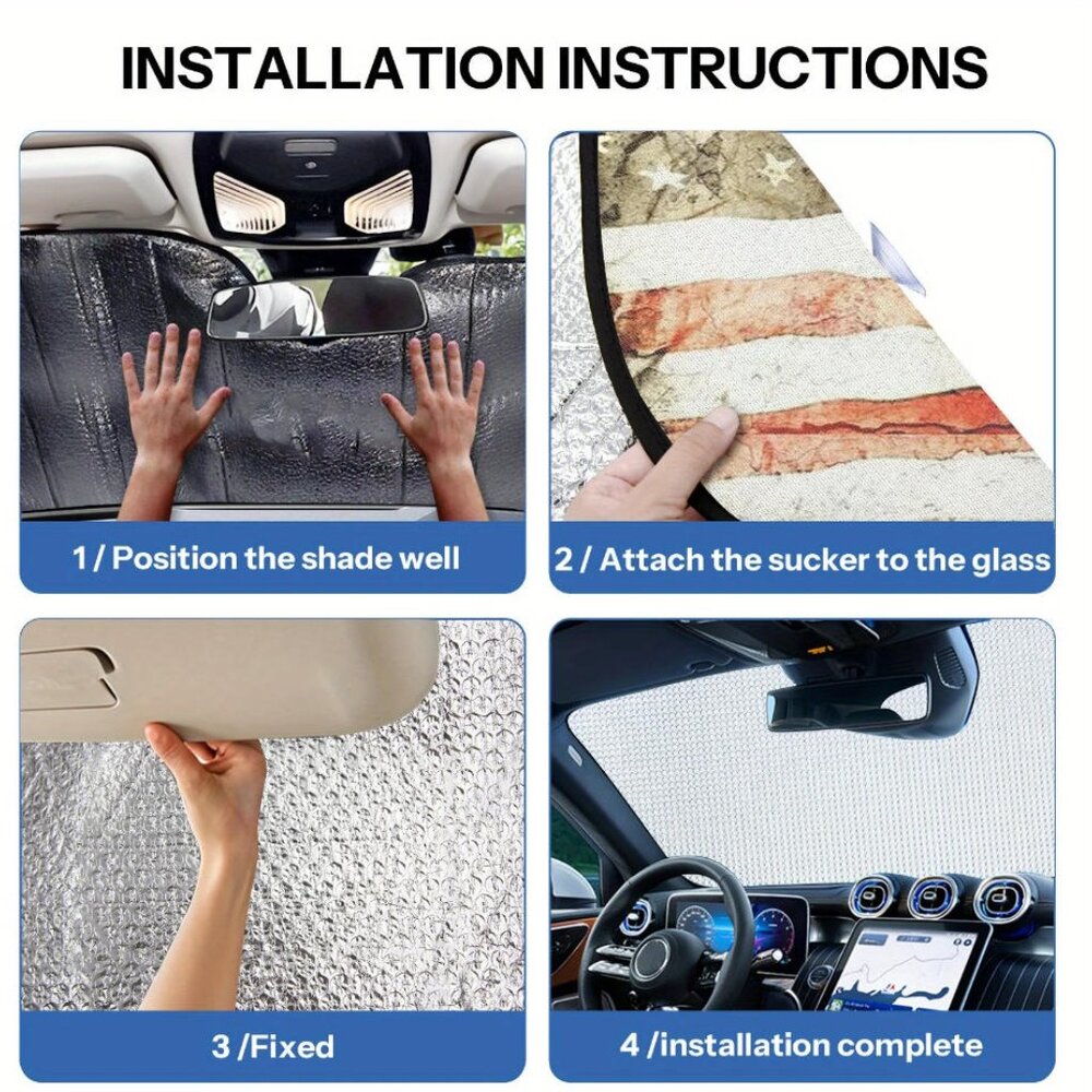 1pc Animal Windshield Car Sun Visor - Foldable Sunshade - Picture 3 of 4